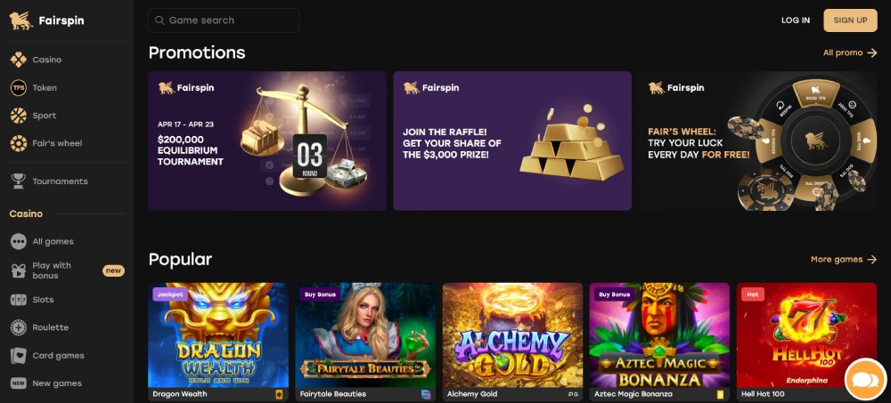 FairSpin Casino Game and Bonuses