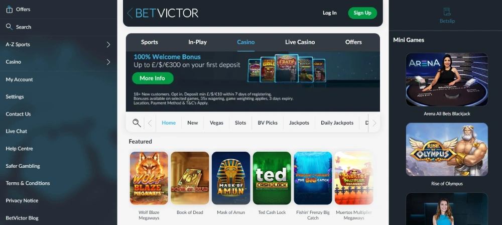 BetVictor Casino Games